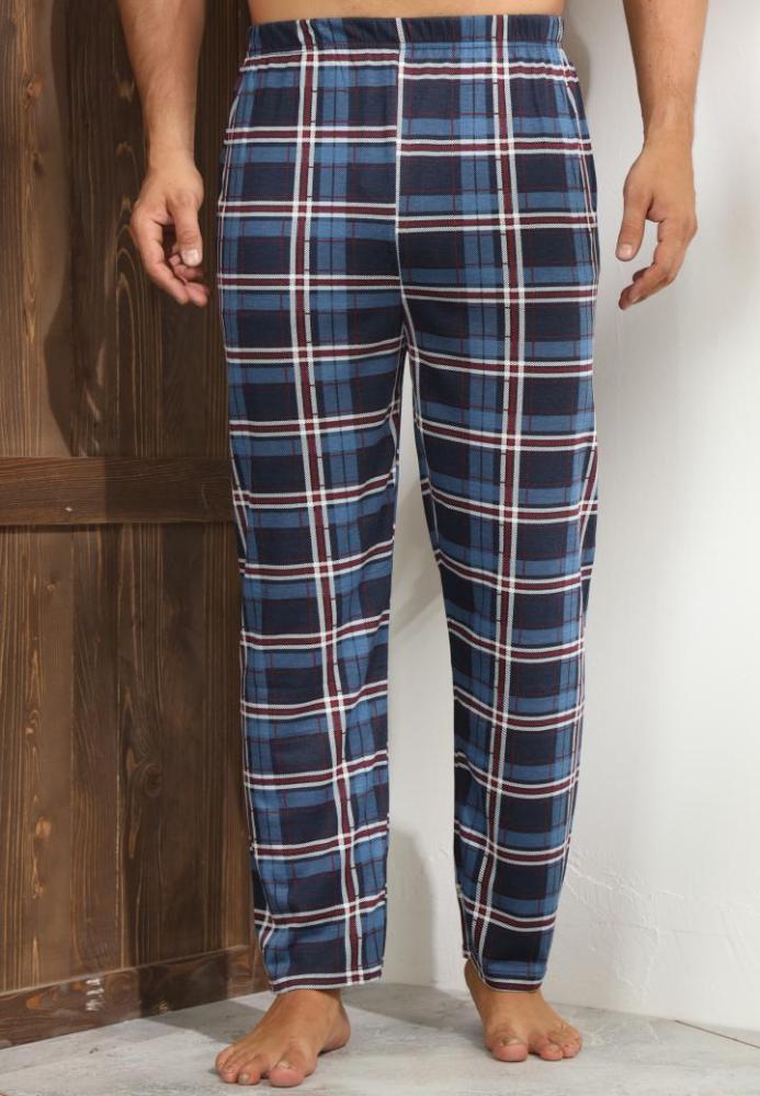 Pantaloni de Pijama ,Barbati,Culoare Albastru cu Rosu,Engros